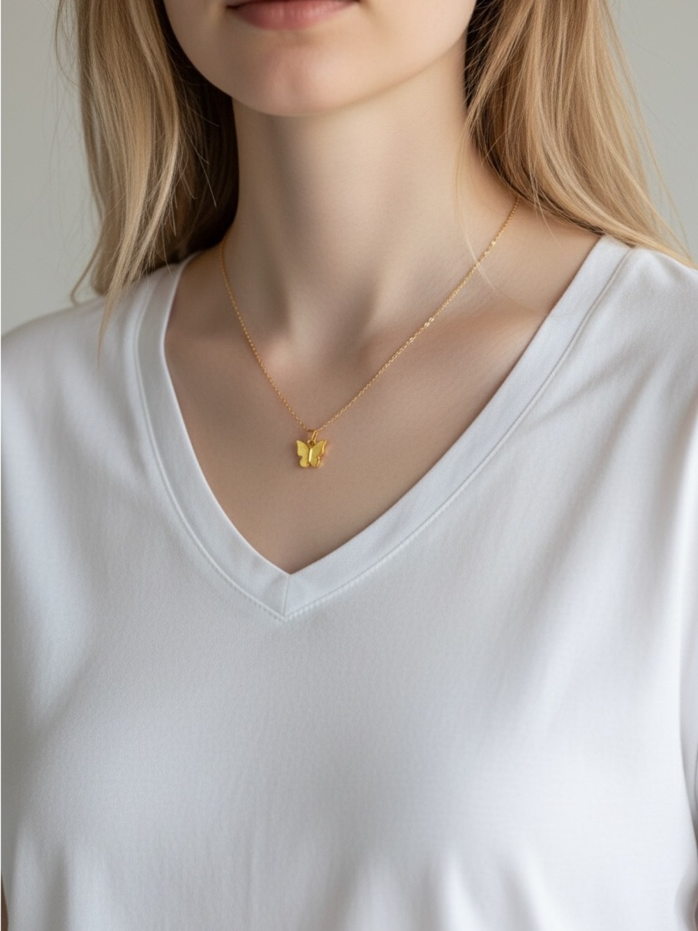 10/22 Gold Butterfly Pendant Necklace - Women's Jewelry